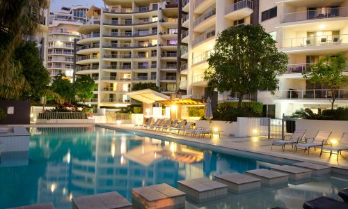 Pool Bbq Area at Dusk